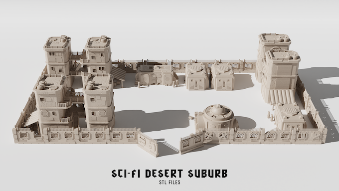 Sci Fi Desert Suburb Walls