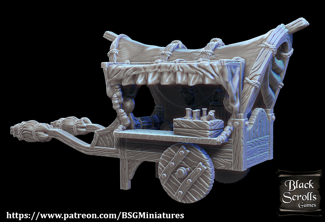Two Merchant Wagons Set by Black Scrolls Games